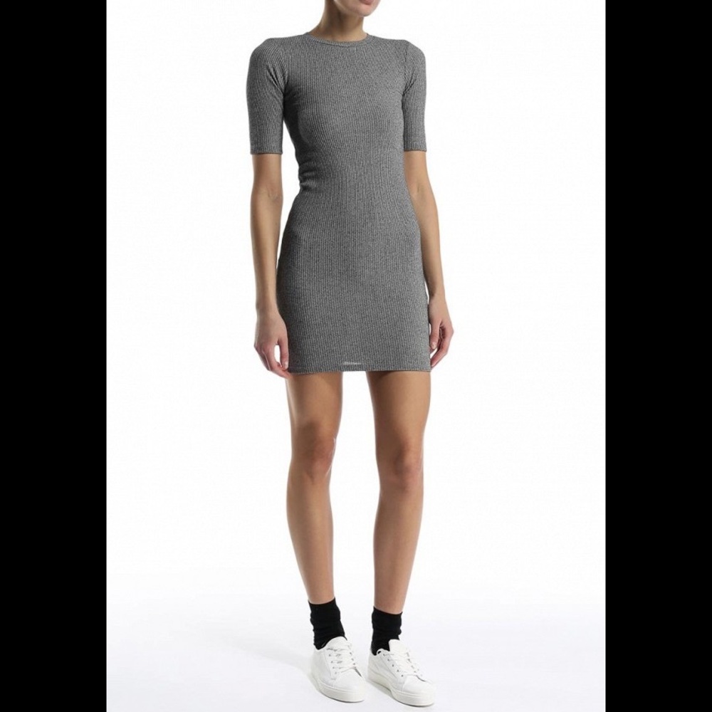 Topshop grey ribbed dress - Picture 1 of 4
